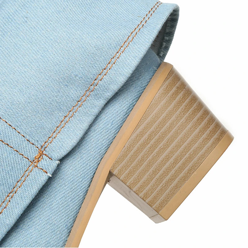 Claire™ | Denim knielaarzen